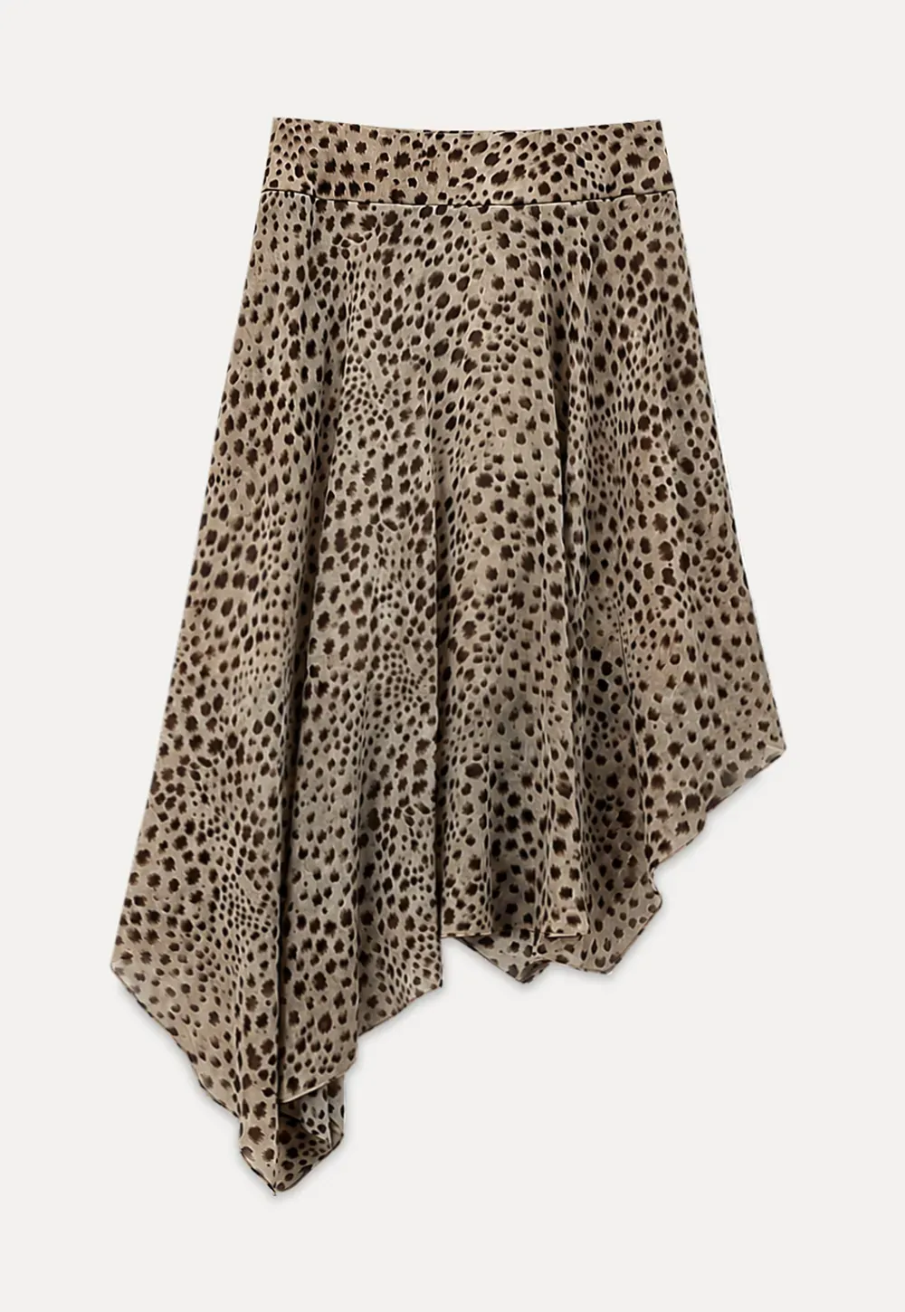 Polka Dot Print Asymmetrical Hem Skirt
