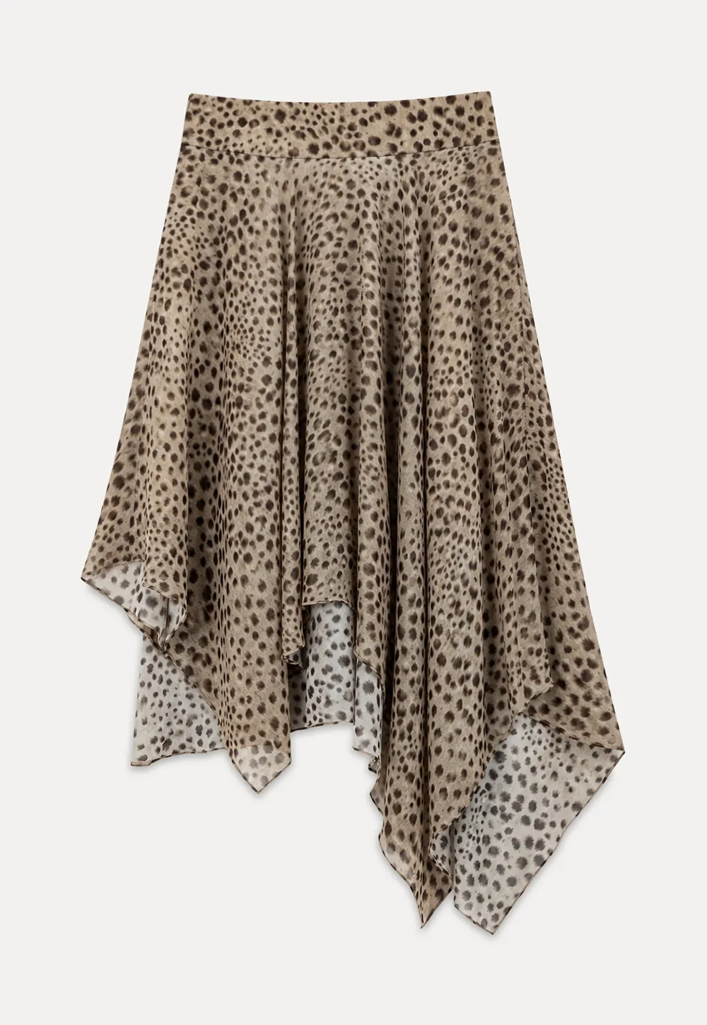 Polka Dot Print Asymmetrical Hem Skirt