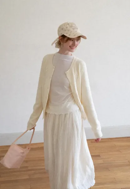 Pleated Flowing Midi Skirt