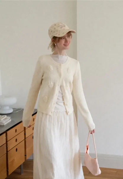 Pleated Flowing Midi Skirt