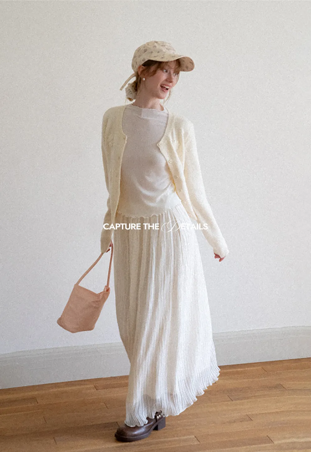 Pleated Flowing Midi Skirt