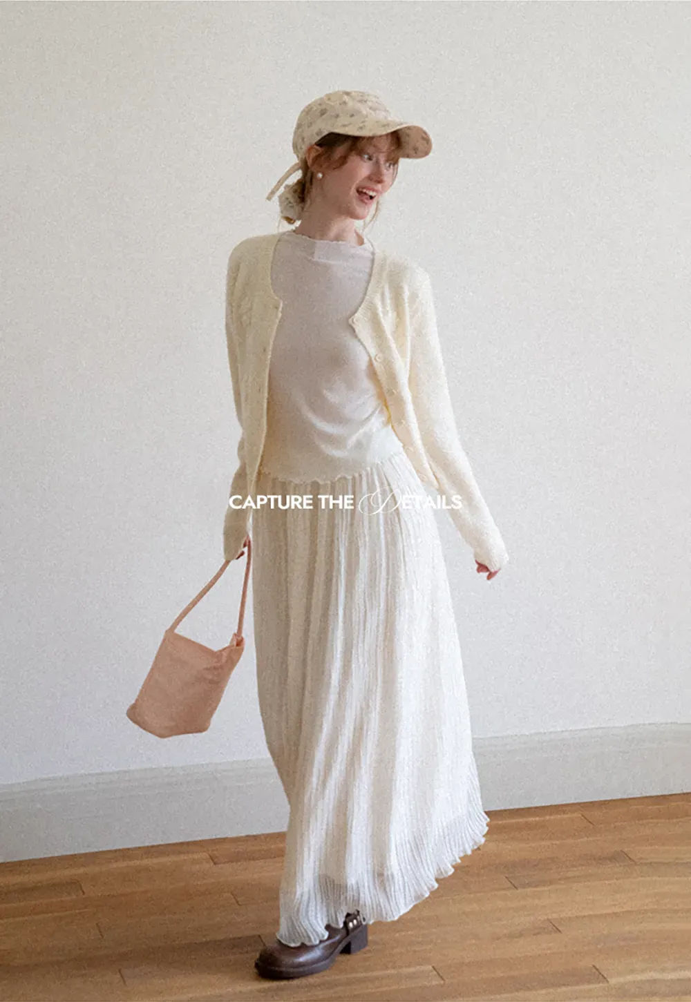 Pleated Flowing Midi Skirt