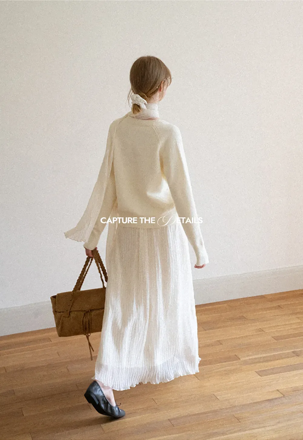 Pleated Flowing Midi Skirt