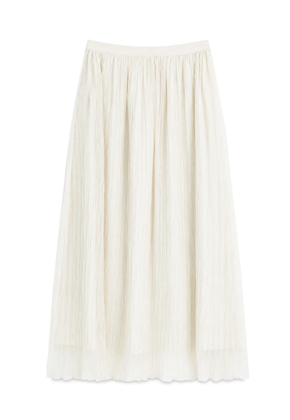 Pleated Flowing Midi Skirt