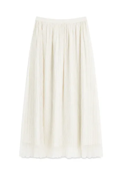 Pleated Flowing Midi Skirt