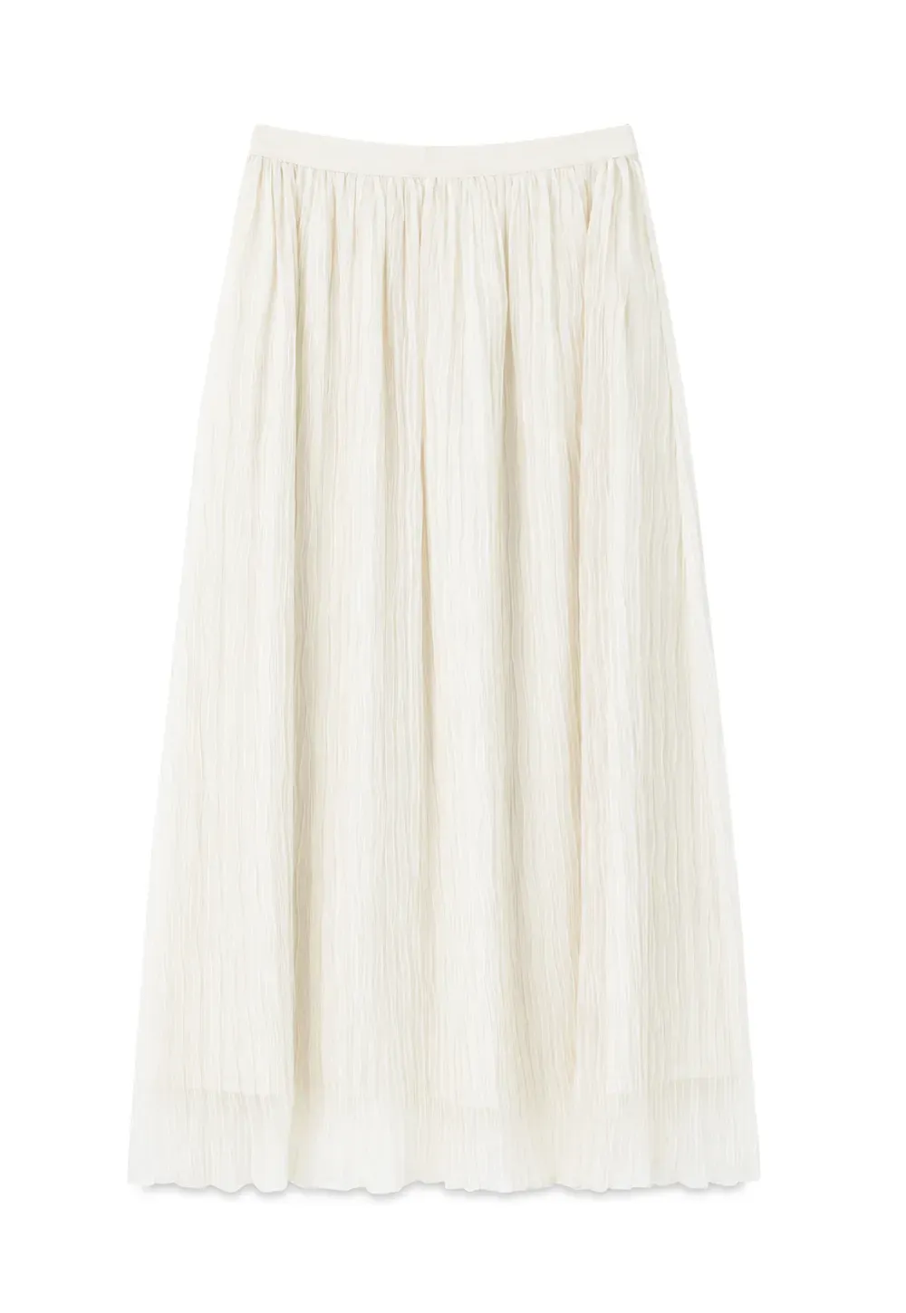Pleated Flowing Midi Skirt