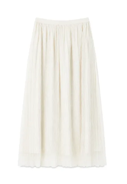 Pleated Flowing Midi Skirt