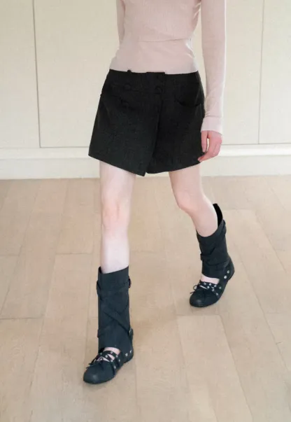 Asymmetrical Wrap Front High Waist Skirt