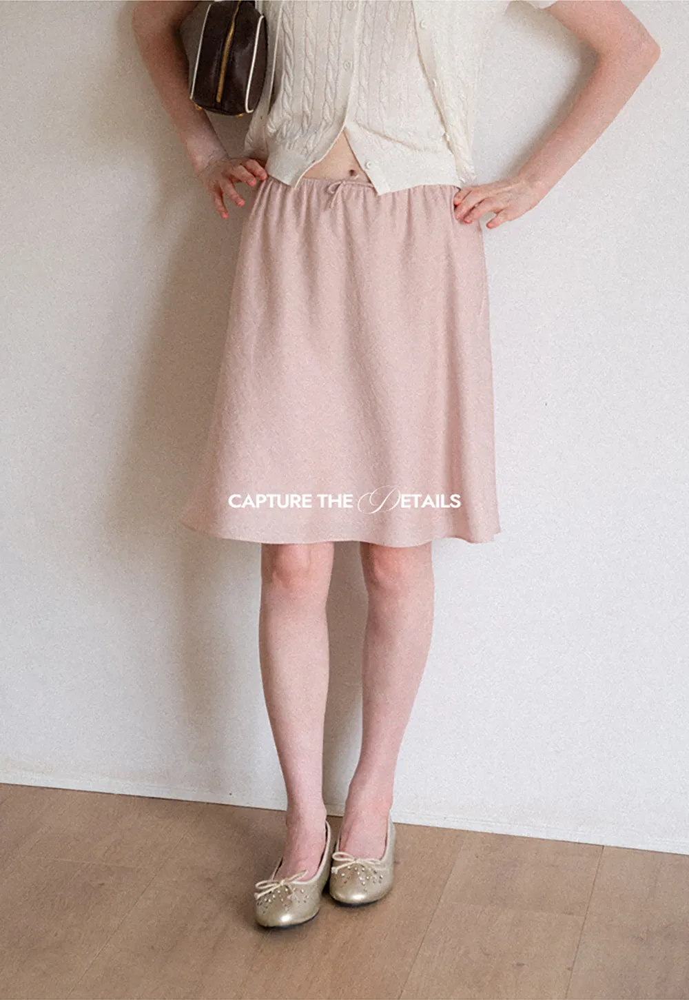Textured A-Line Skirt with Drawstring Waist