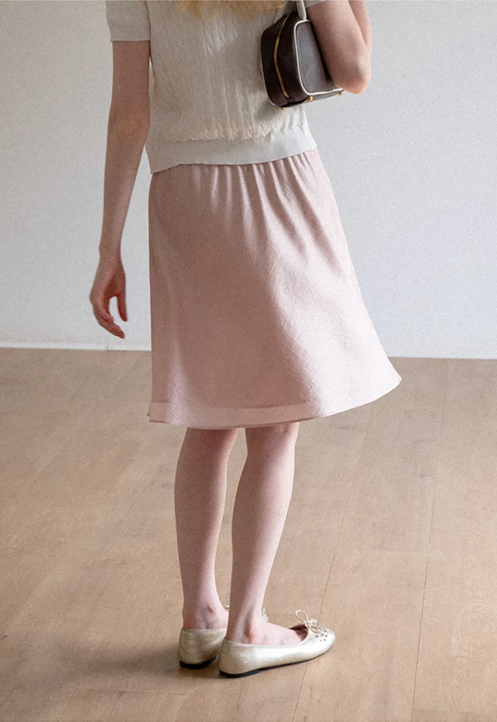 Textured A-Line Skirt with Drawstring Waist