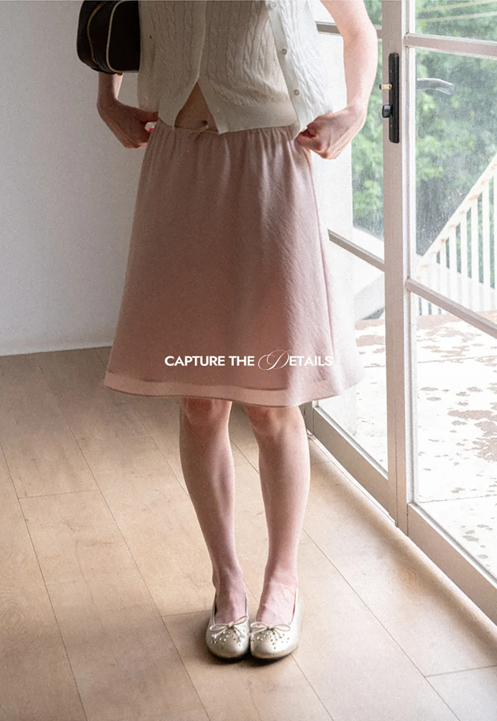 Textured A-Line Skirt with Drawstring Waist