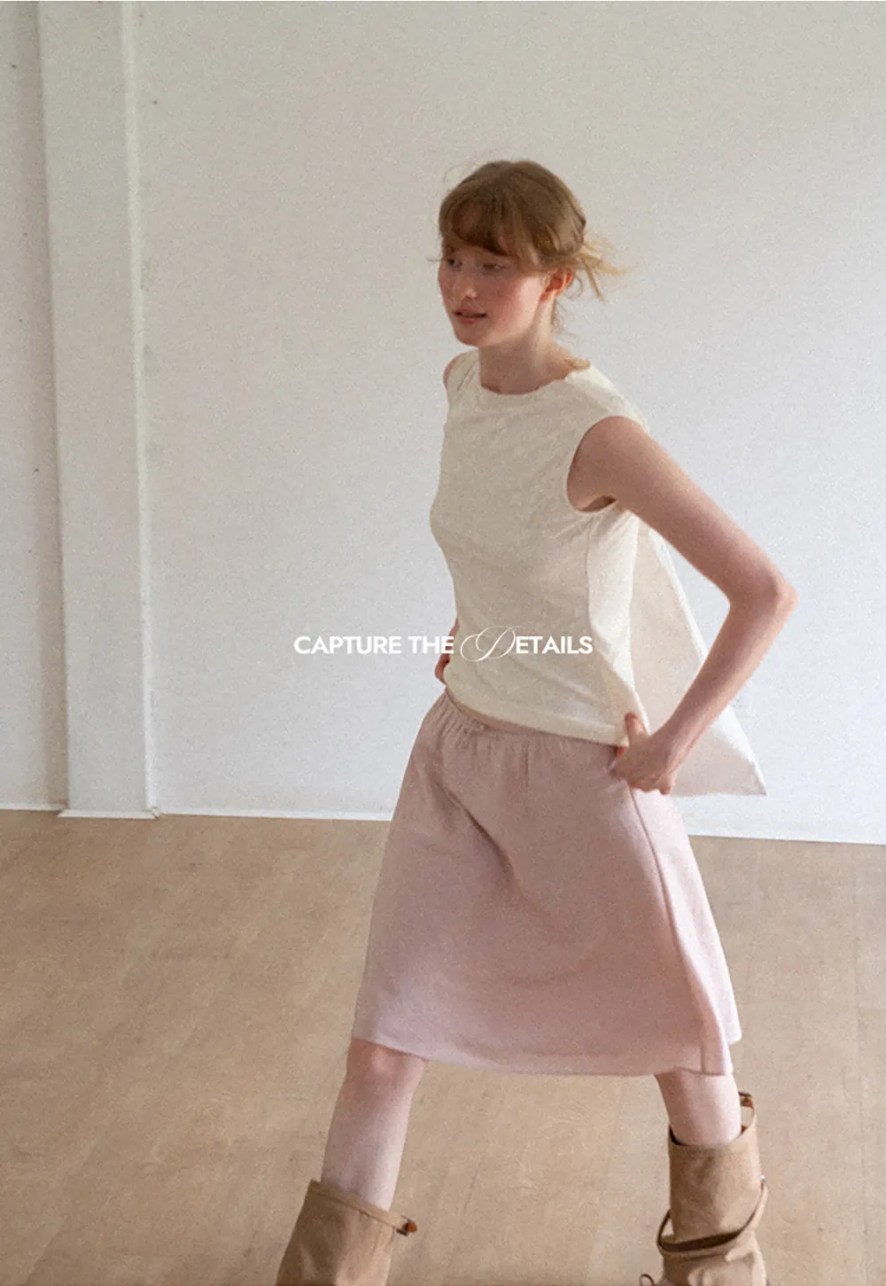 Textured A-Line Skirt with Drawstring Waist