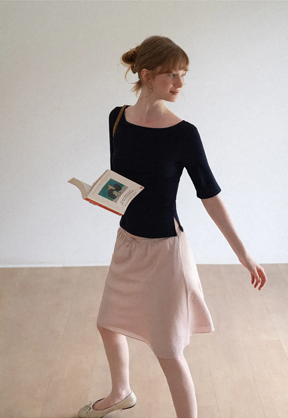 Textured A-Line Skirt with Drawstring Waist