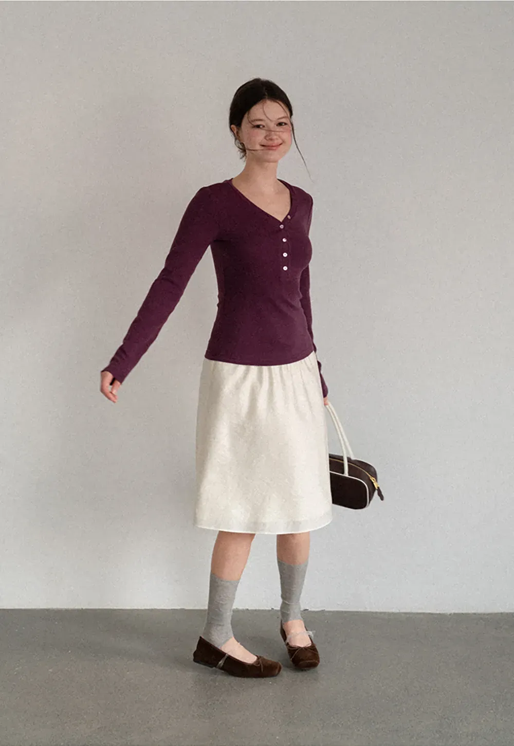 Textured A-Line Skirt with Drawstring Waist