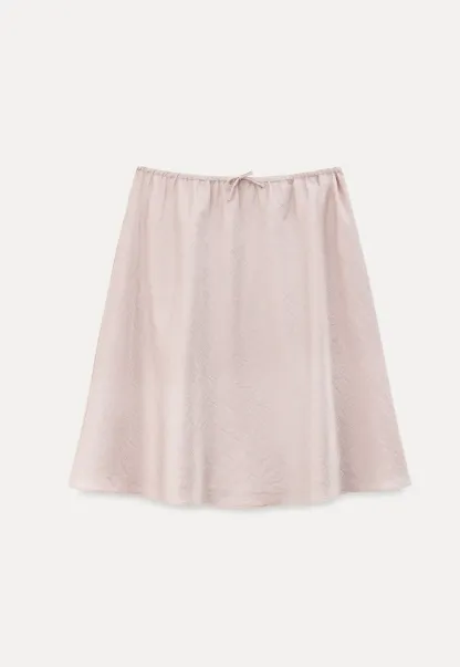 Textured A-Line Skirt with Drawstring Waist