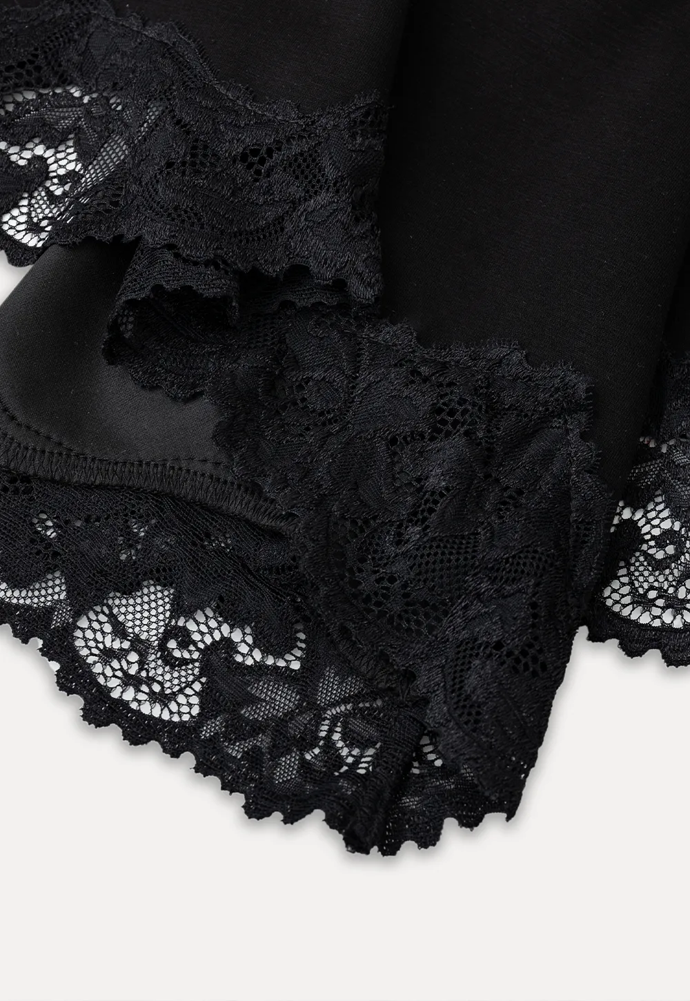 Lace Trim Flared Skirt