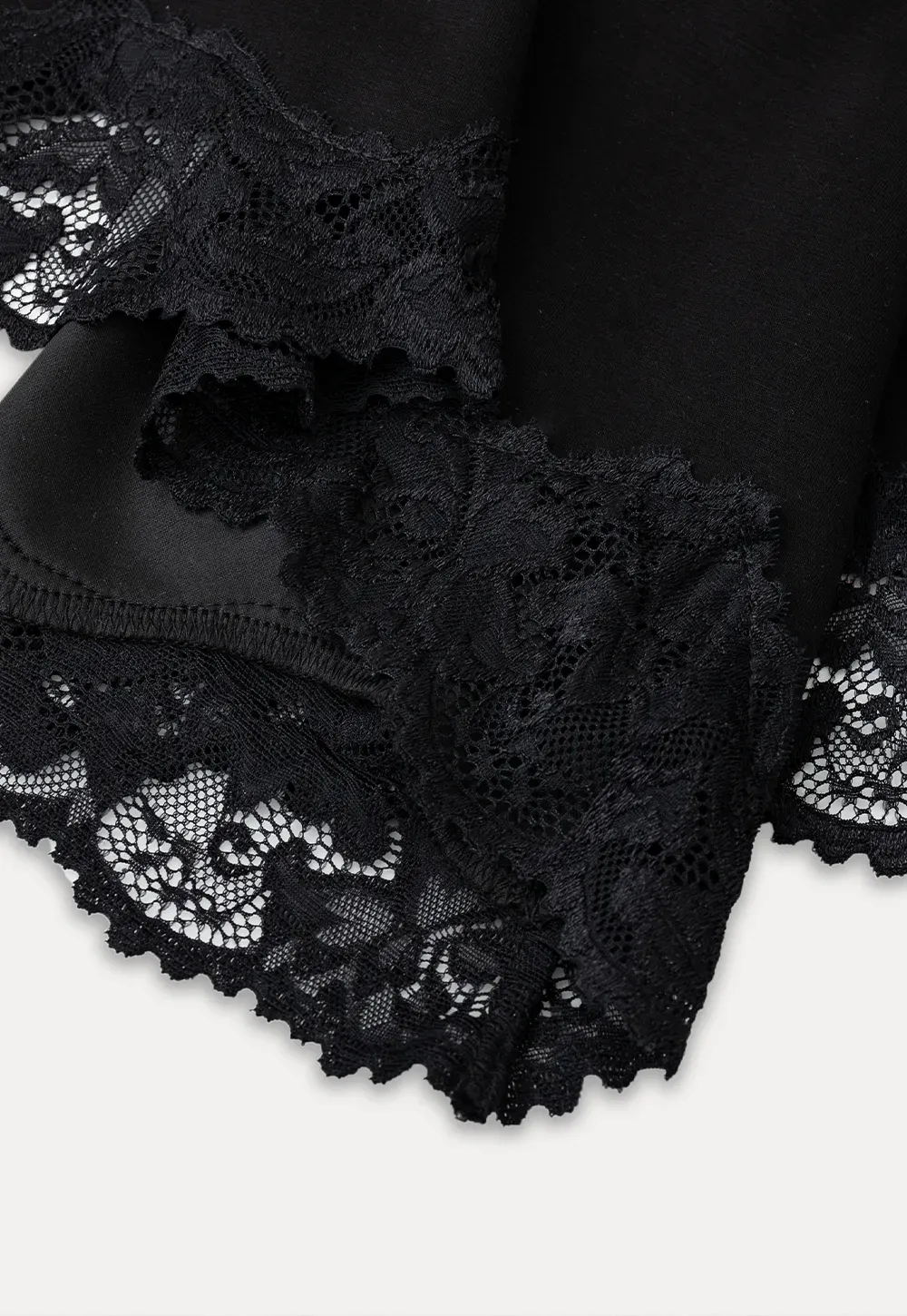 Lace Trim Flared Skirt