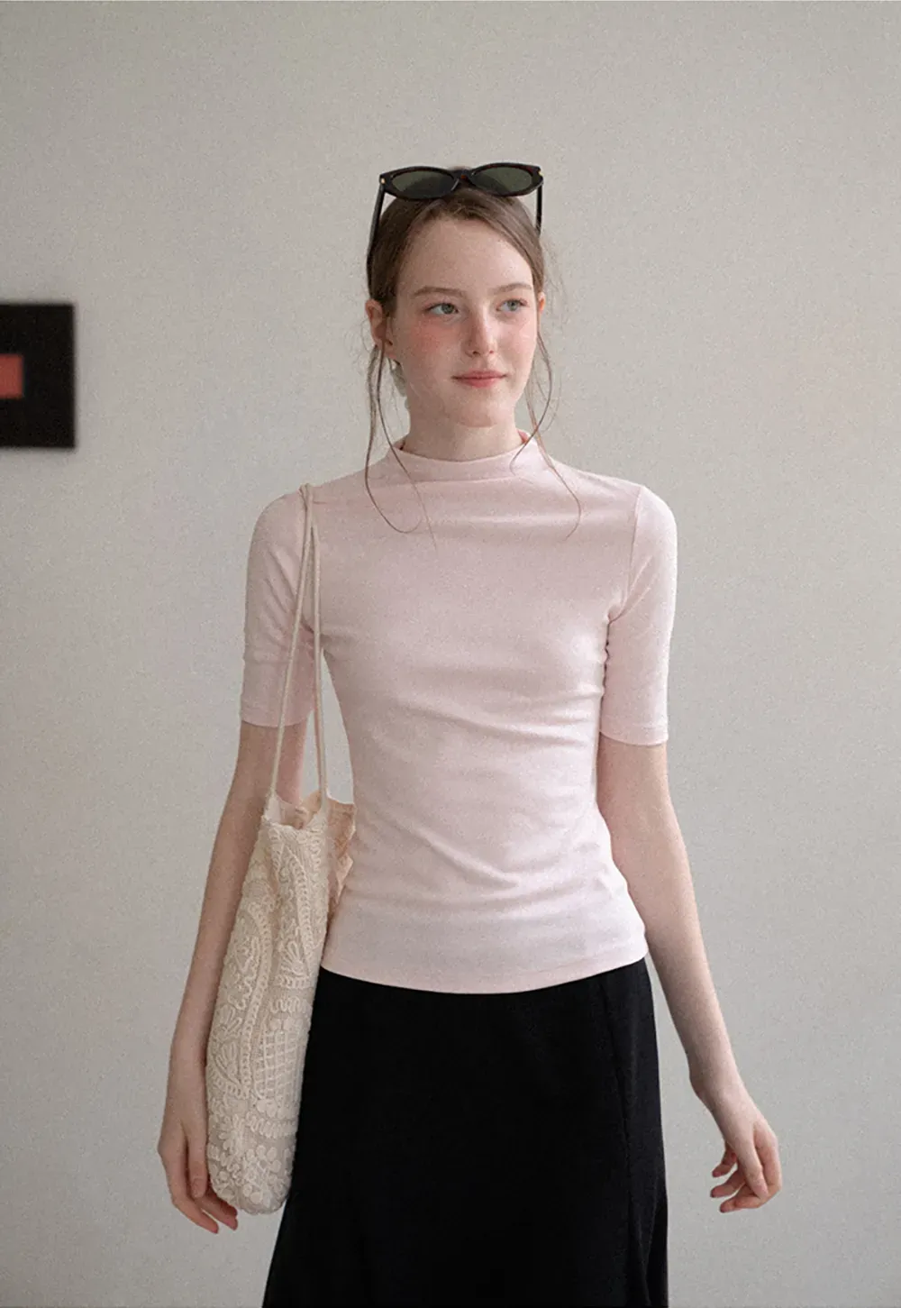 Lace Trim Flared Skirt