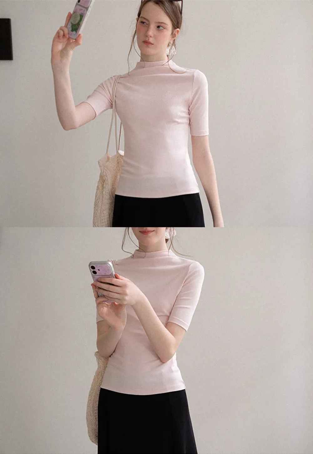 Lace Trim Flared Skirt