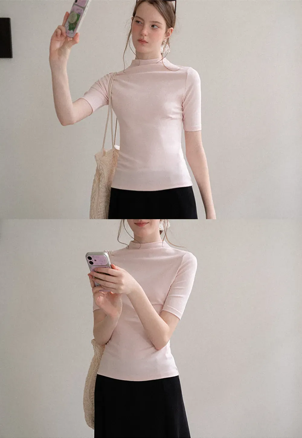 Lace Trim Flared Skirt