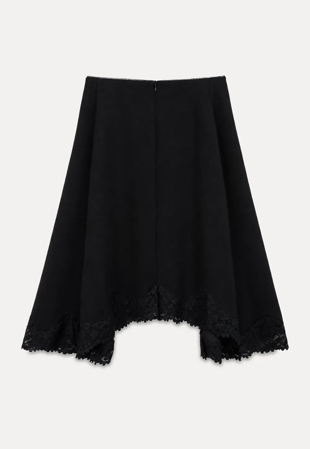 Lace Trim Flared Skirt
