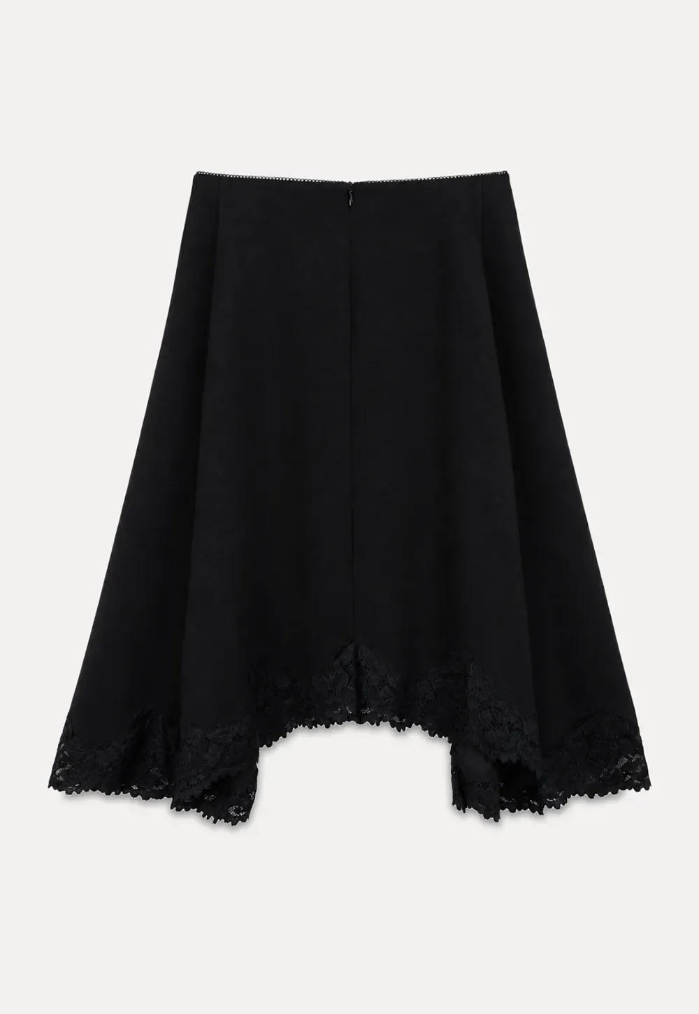 Lace Trim Flared Skirt