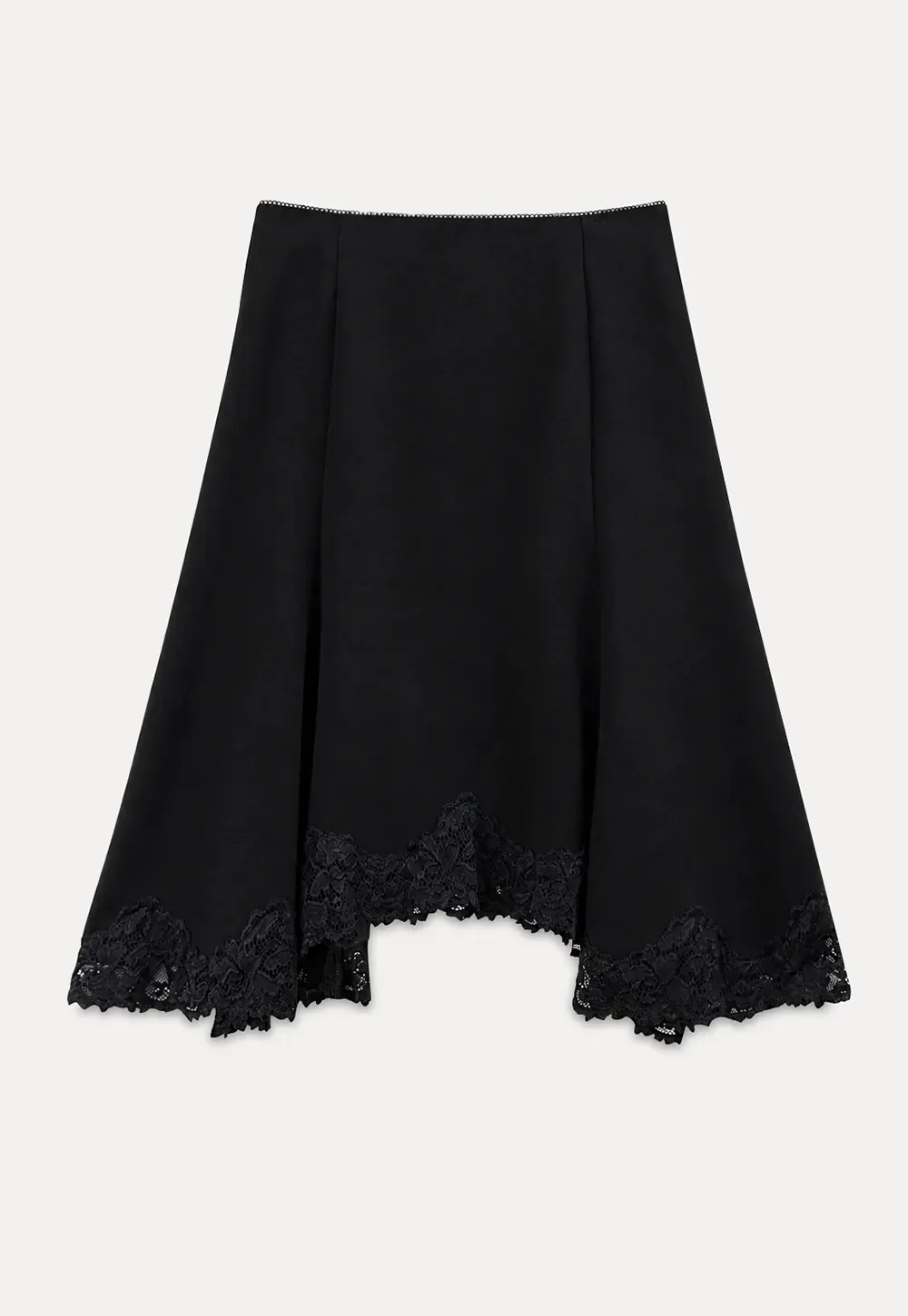 Lace Trim Flared Skirt
