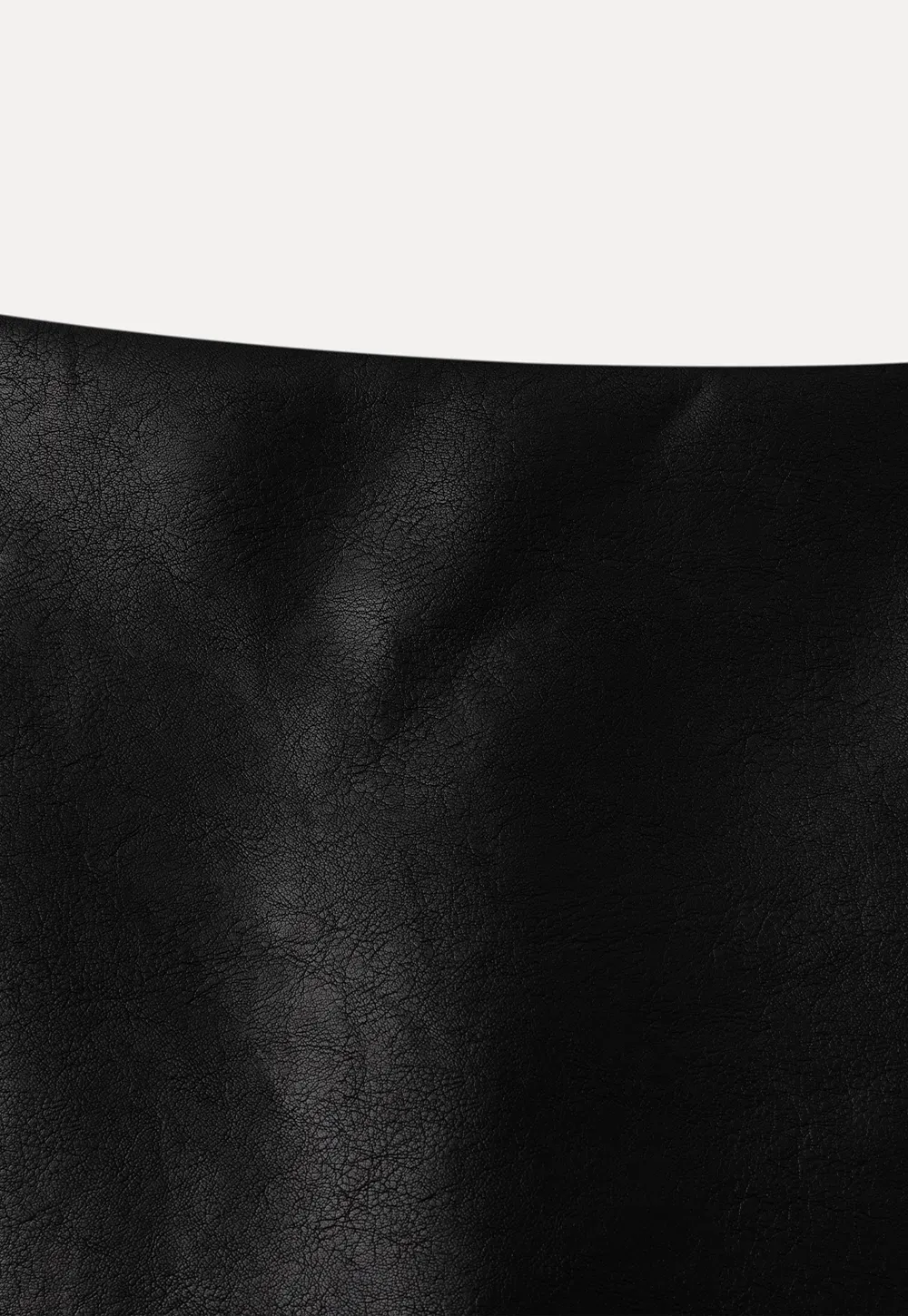 Lace Trim High Waist Faux Leather Mini Skirt