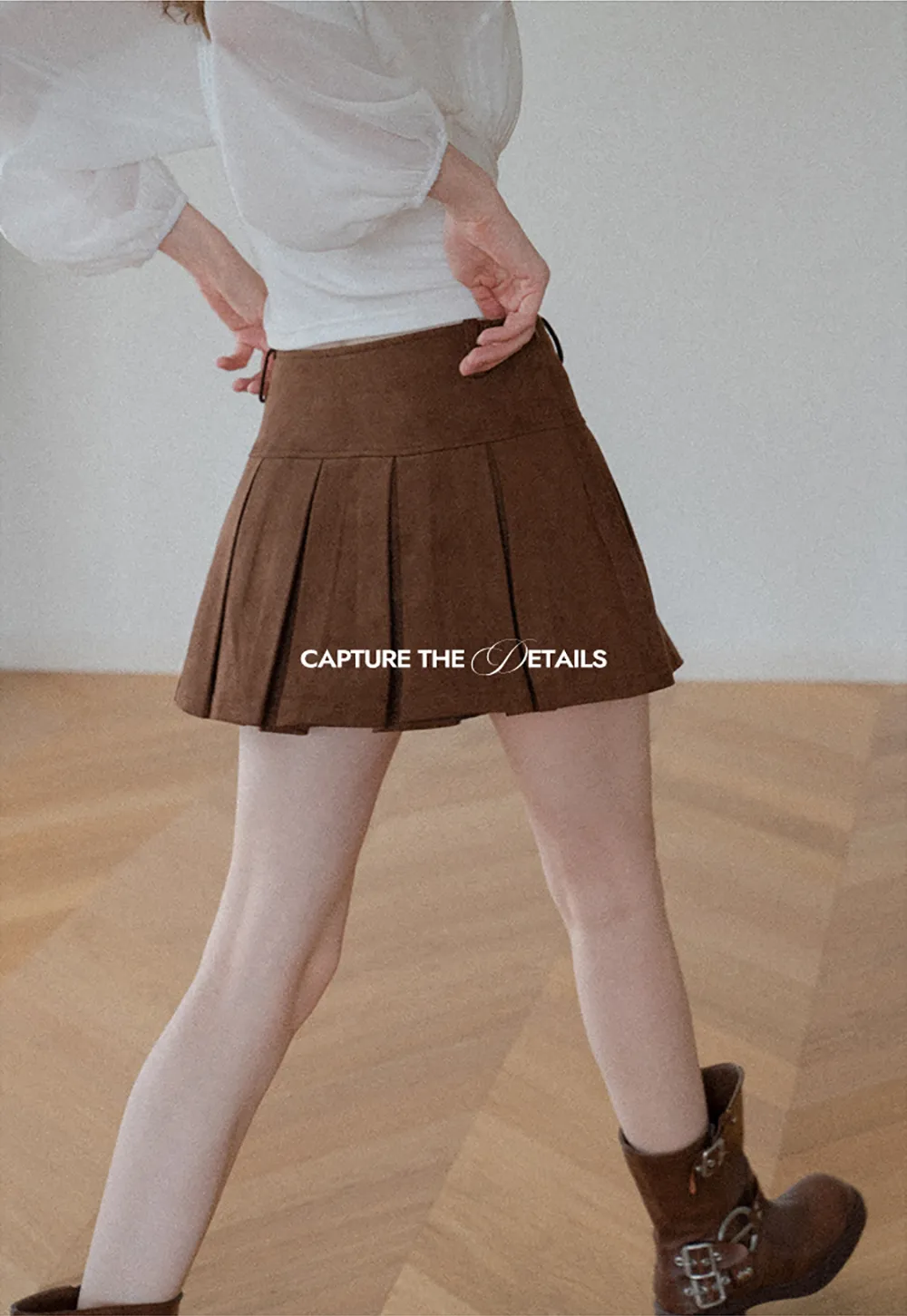 Pleated High Waist Mini Skirt