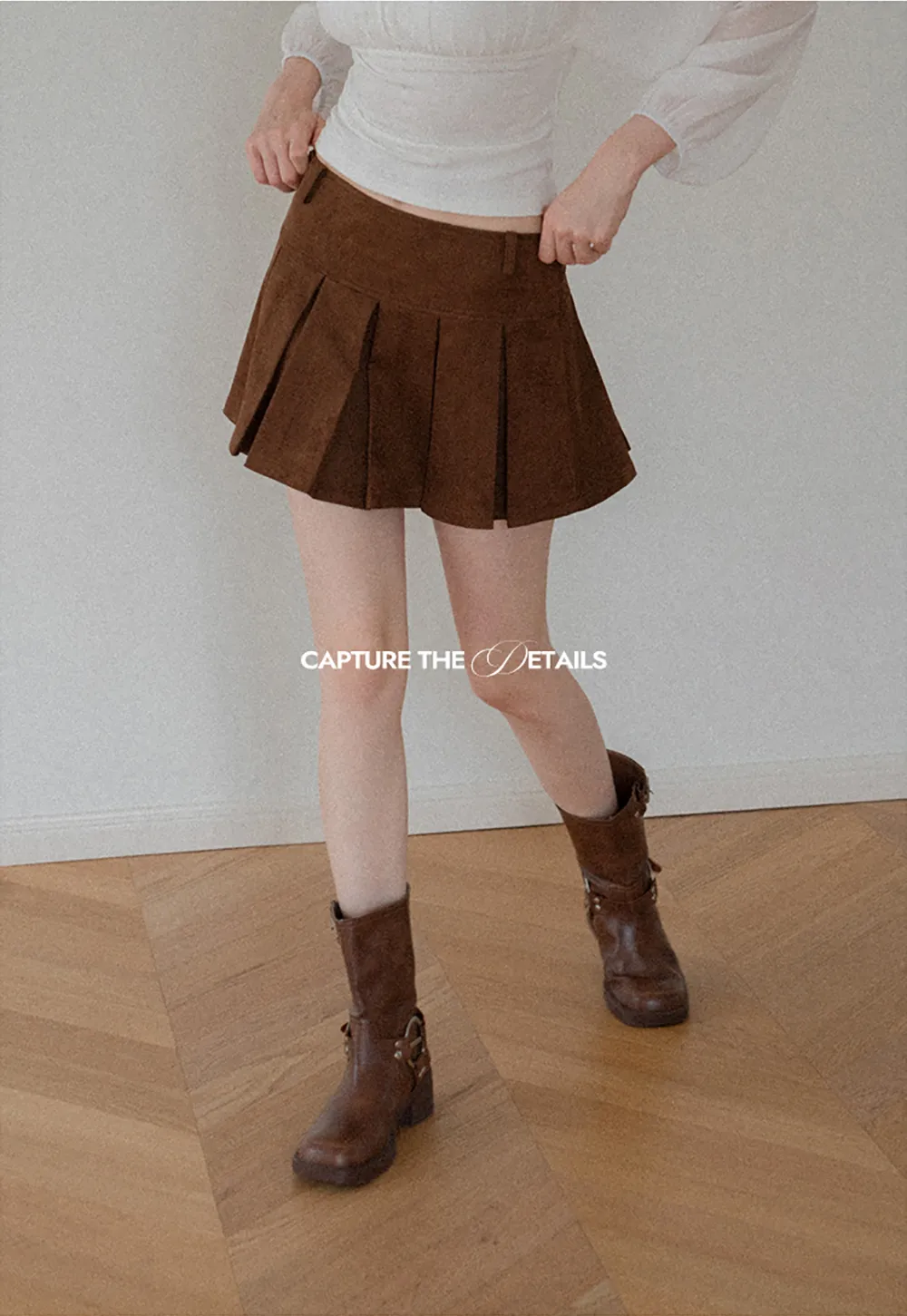Pleated High Waist Mini Skirt