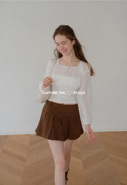Pleated High Waist Mini Skirt
