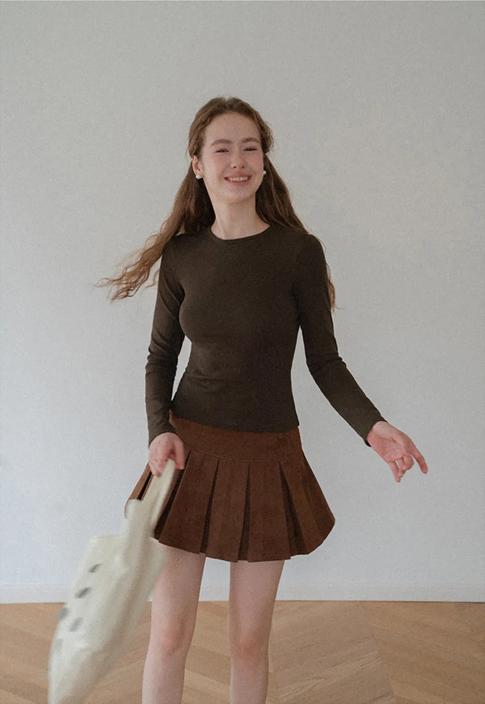 Pleated High Waist Mini Skirt