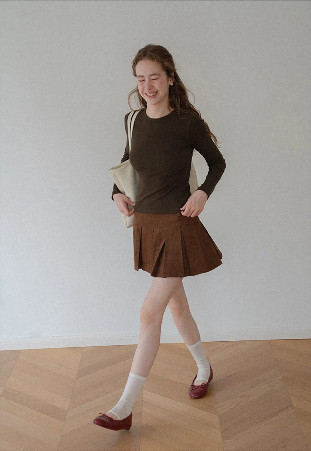 Pleated High Waist Mini Skirt