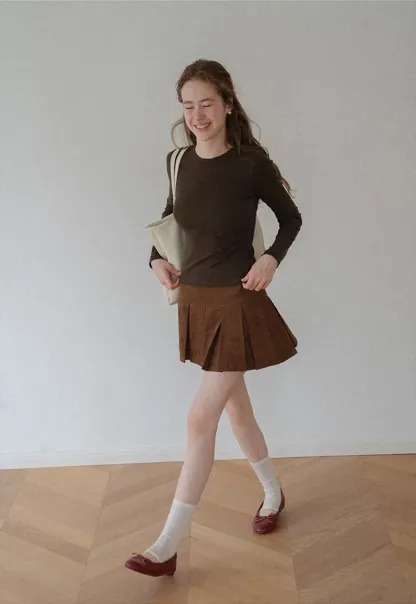 Pleated High Waist Mini Skirt