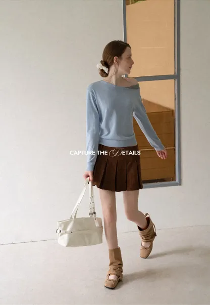 Pleated High Waist Mini Skirt