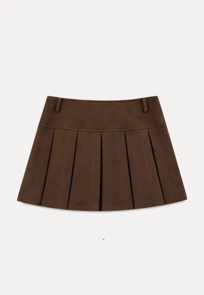 Pleated High Waist Mini Skirt