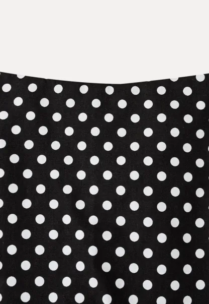 Polka Dot Print High Waist A Line Skirt