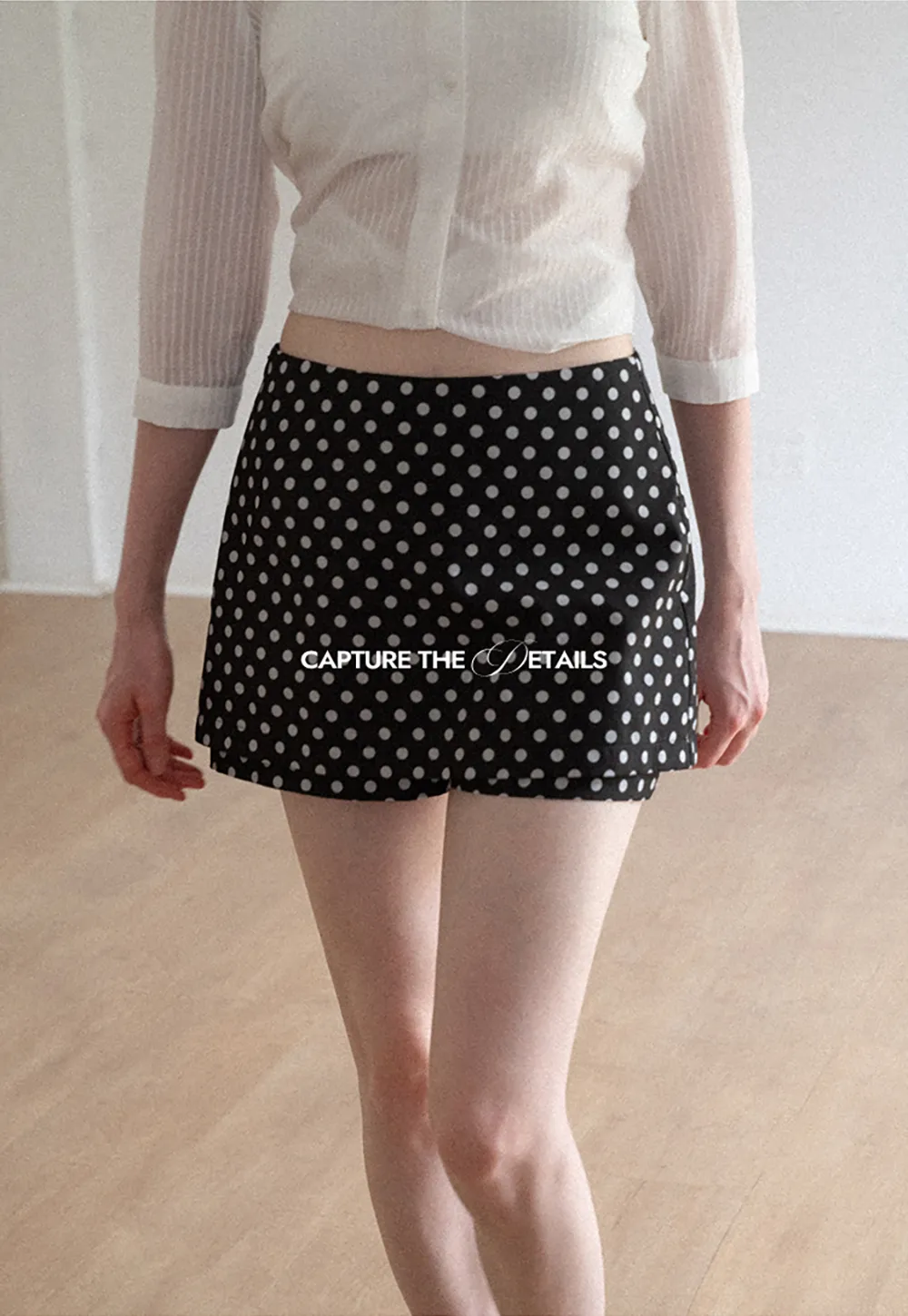 Polka Dot Print High Waist A Line Skirt