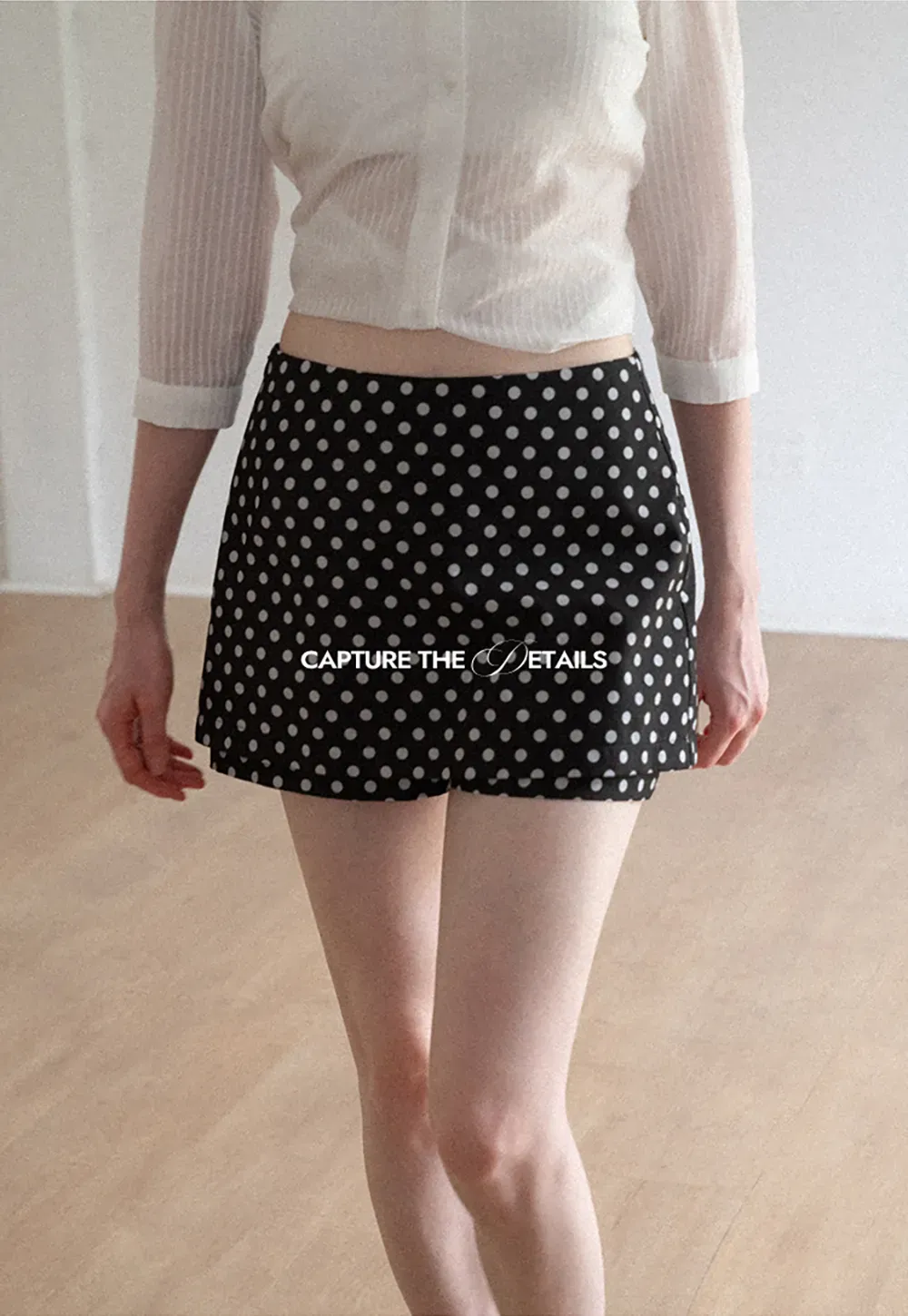 Polka Dot Print High Waist A Line Skirt