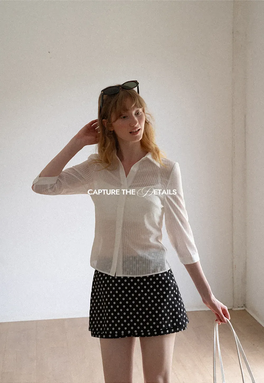 Polka Dot Print High Waist A Line Skirt