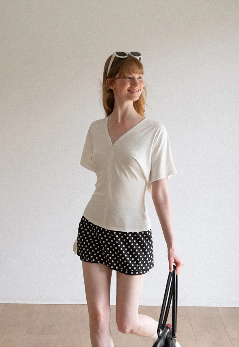 Polka Dot Print High Waist A Line Skirt
