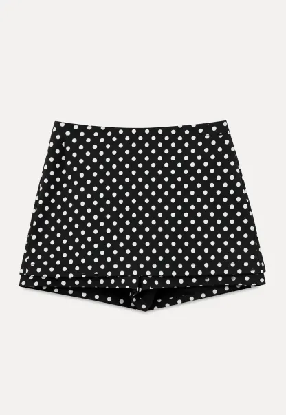 Polka Dot Print High Waist A Line Skirt