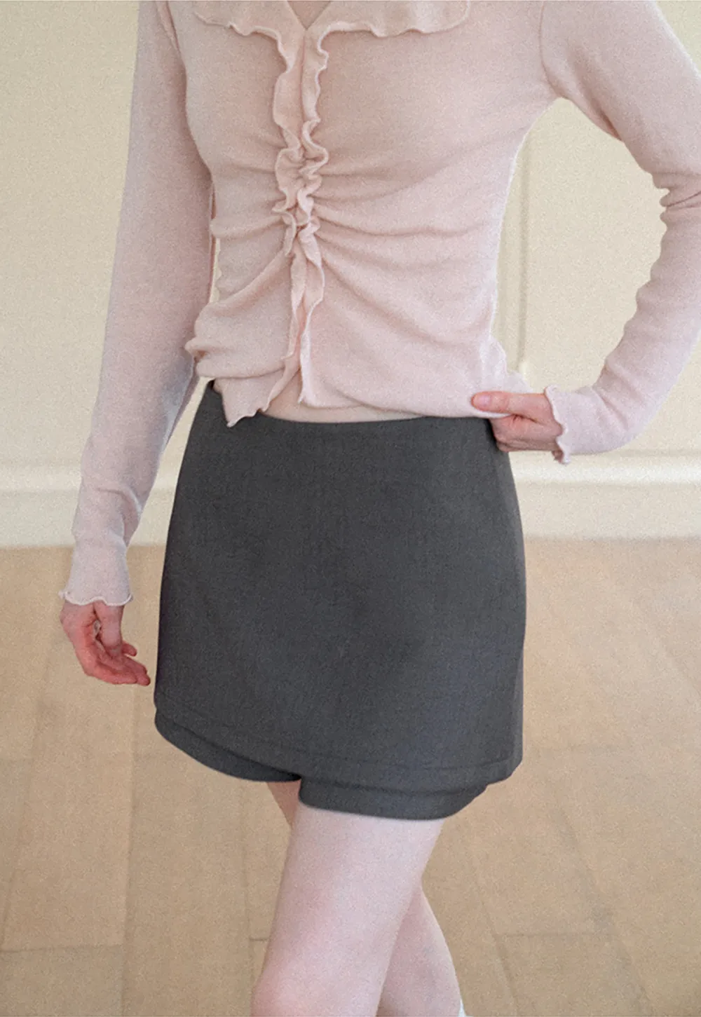 Asymmetrical Hem Mini Skirt