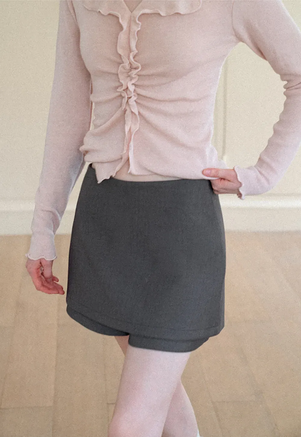 Asymmetrical Hem Mini Skirt
