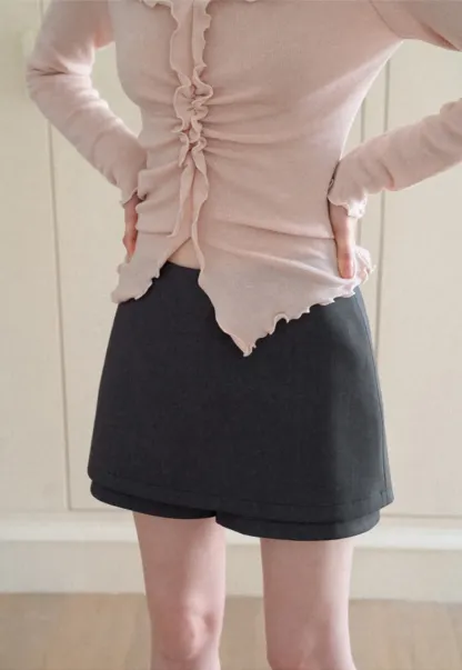 Asymmetrical Hem Mini Skirt