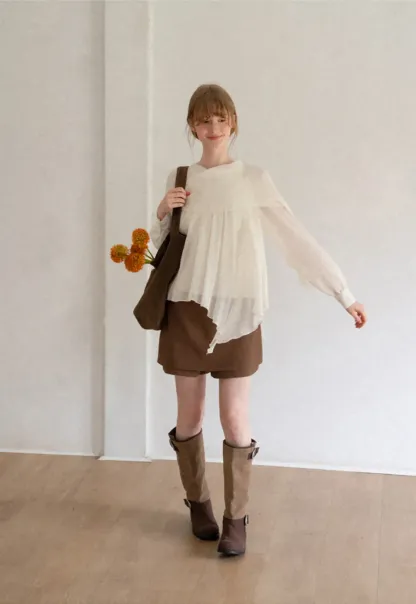 Asymmetrical Hem Mini Skirt