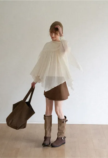 Asymmetrical Hem Mini Skirt