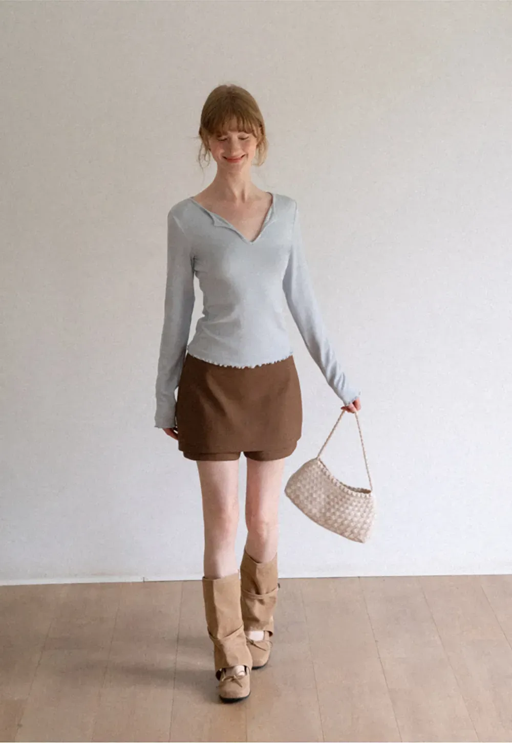 Asymmetrical Hem Mini Skirt