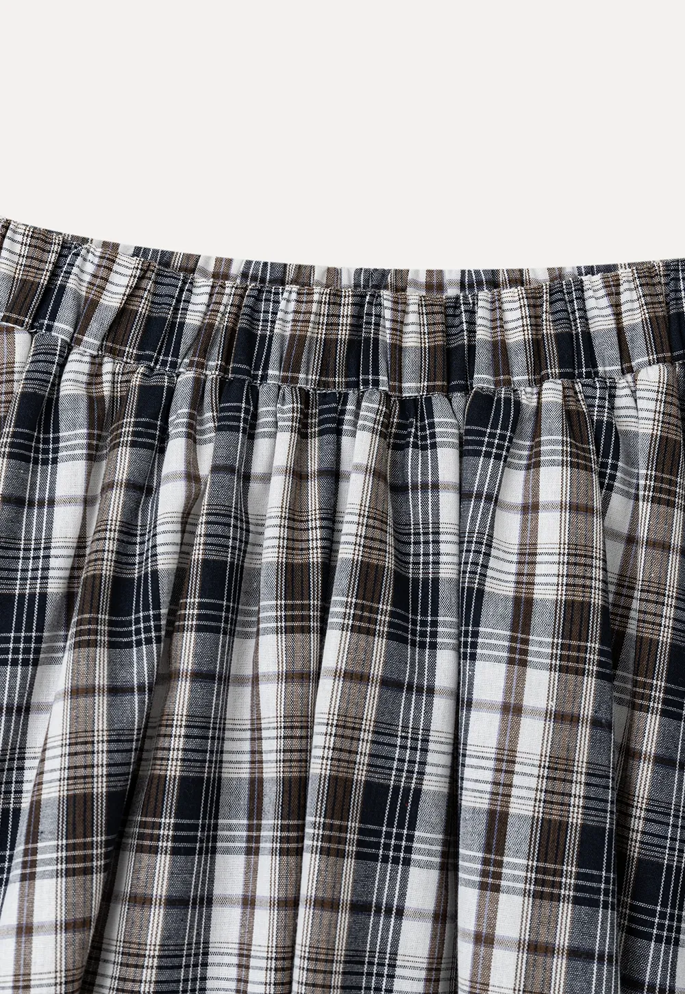 Plaid Print A Line Midi Skirt