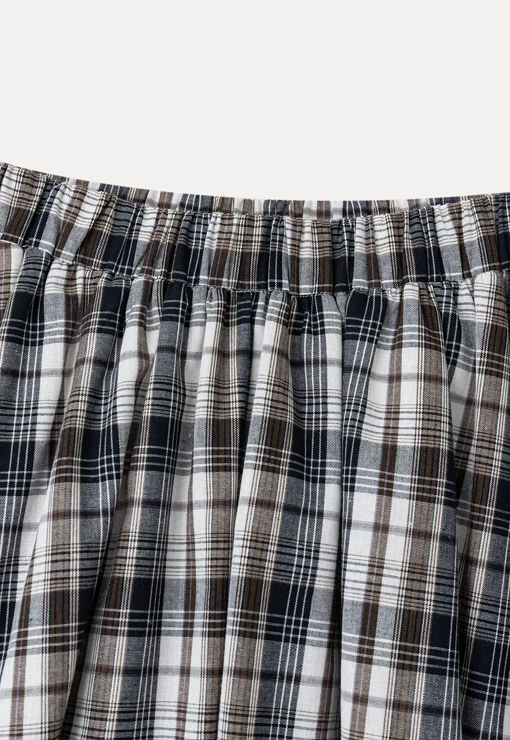 Plaid Print A Line Midi Skirt